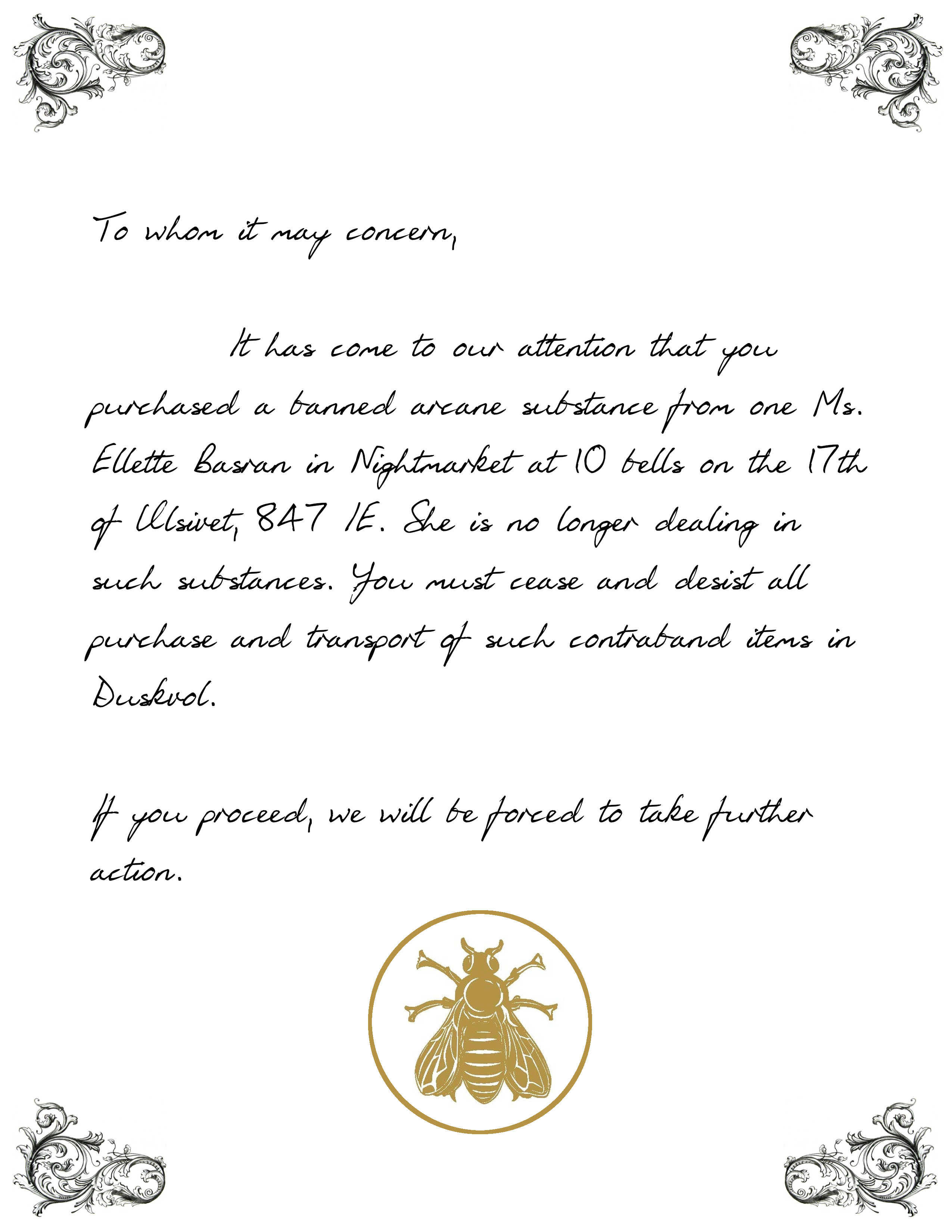 A letter from the Hive